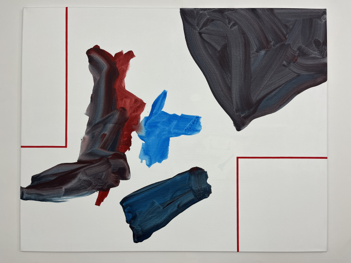 "rote Linien und organische Formen" 2022 - 5