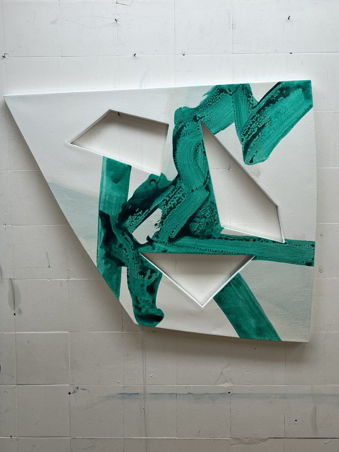 untitled, painting study on irregular surface, 2020 to 2025 - 1
