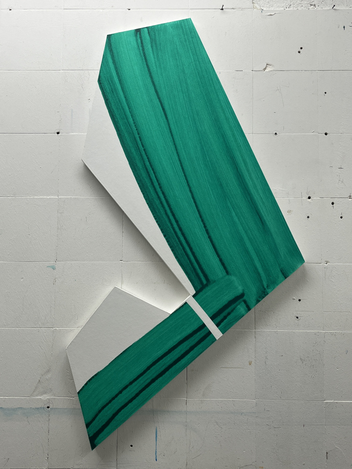 ohne titel, Malstudie auf unregelmässiger Fläche, 2020 bis 2025 - 1