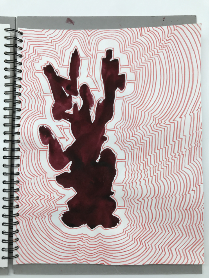 "tree, grids of kitchen towels, man" picture book no 22, 2020 - 8