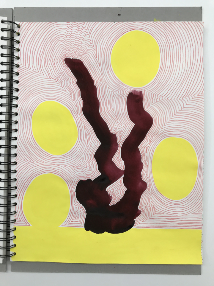 "tree, grids of kitchen towels, man" picture book no 22, 2020 - 2